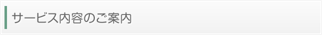 サービス内容のご案内